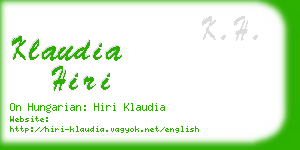 klaudia hiri business card